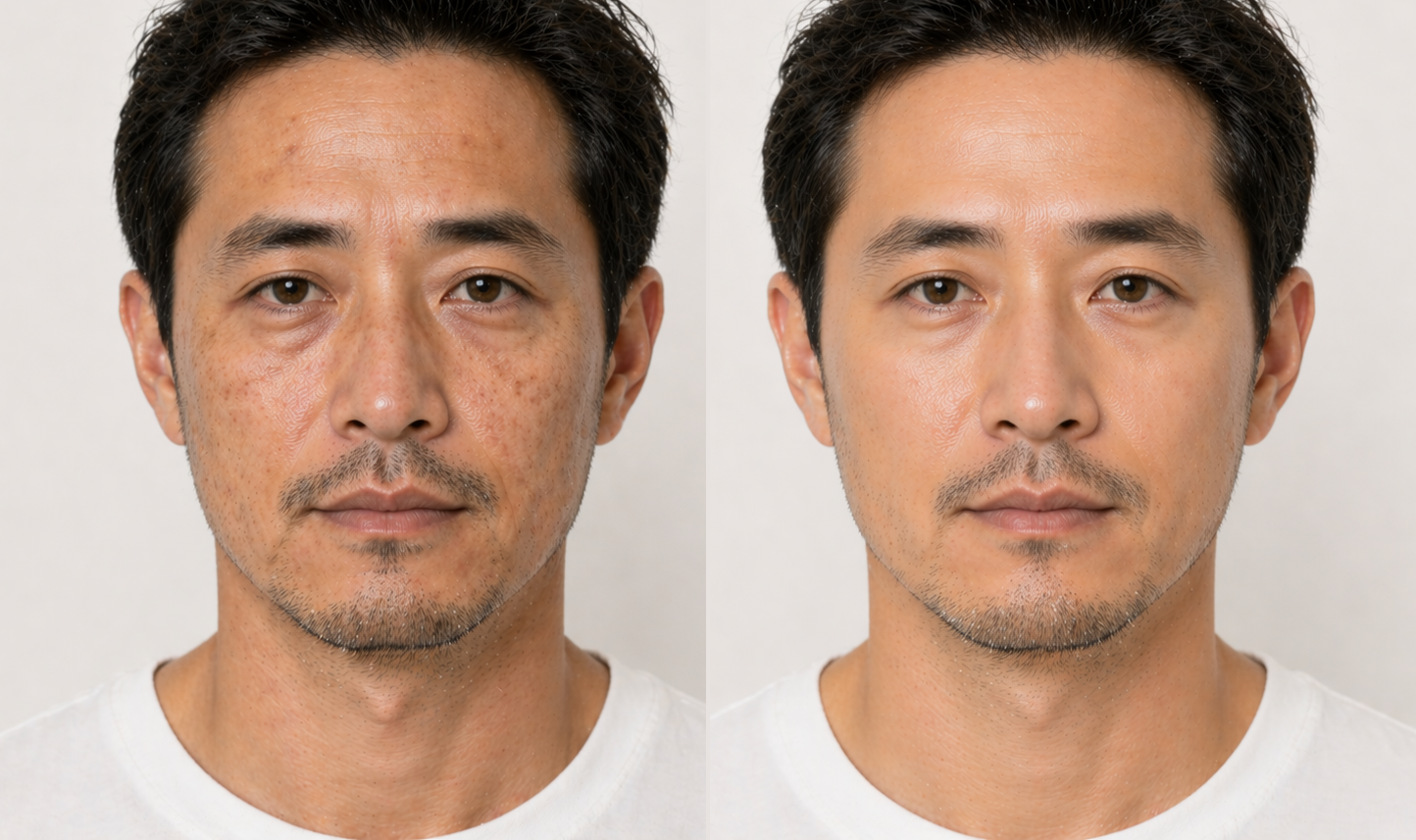 James before and after 12 weeks on Youth Protocol